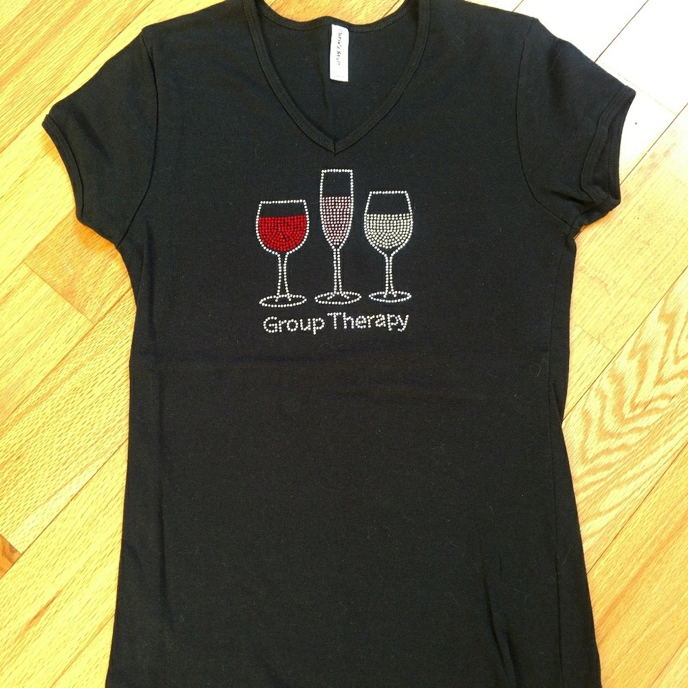 Wine Lovers Group Therapy Studded T